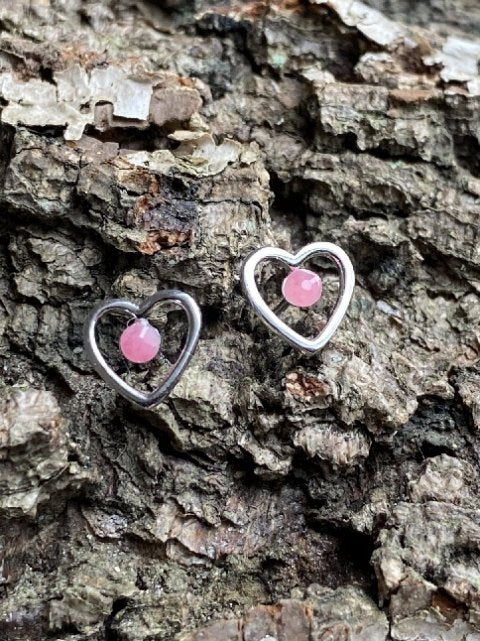 Earrings with Tugtupit in sterling silver 925