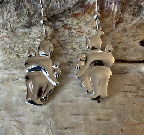 Earrings mother with 3 children in sterling silver 925