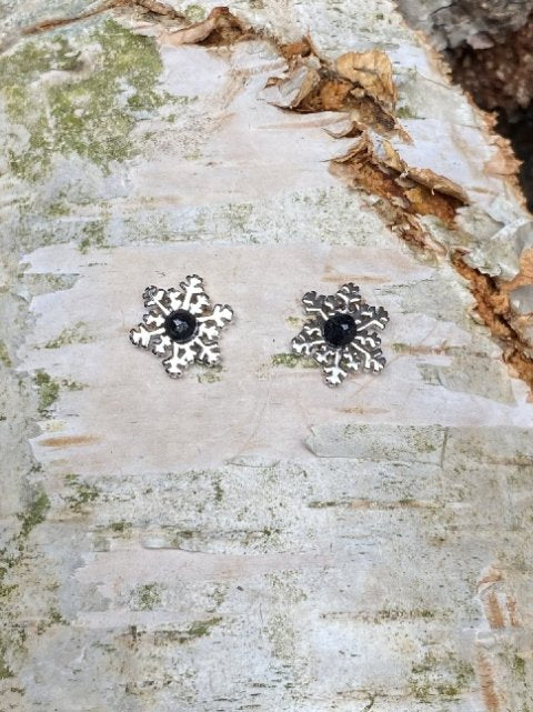 Earrings in sterling silver 925 with Nuummit